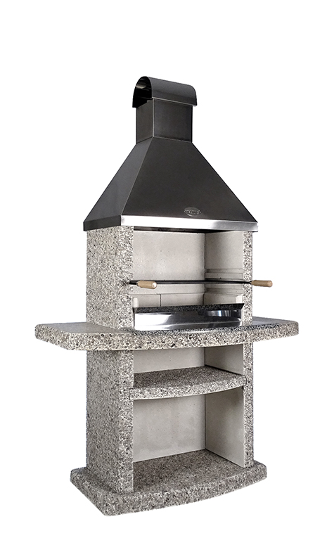 Dismountable fireplace barbecue ELMAS Comfort Quartzite. Stainless steel 