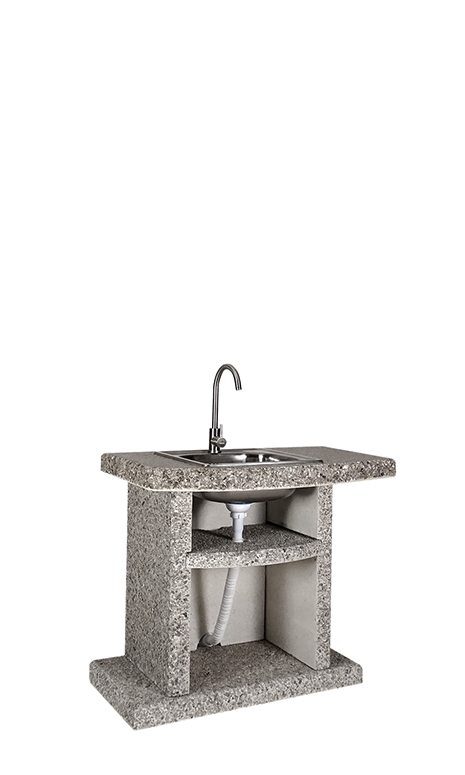 Sink attached to the fireplace–barbecue ELMAS